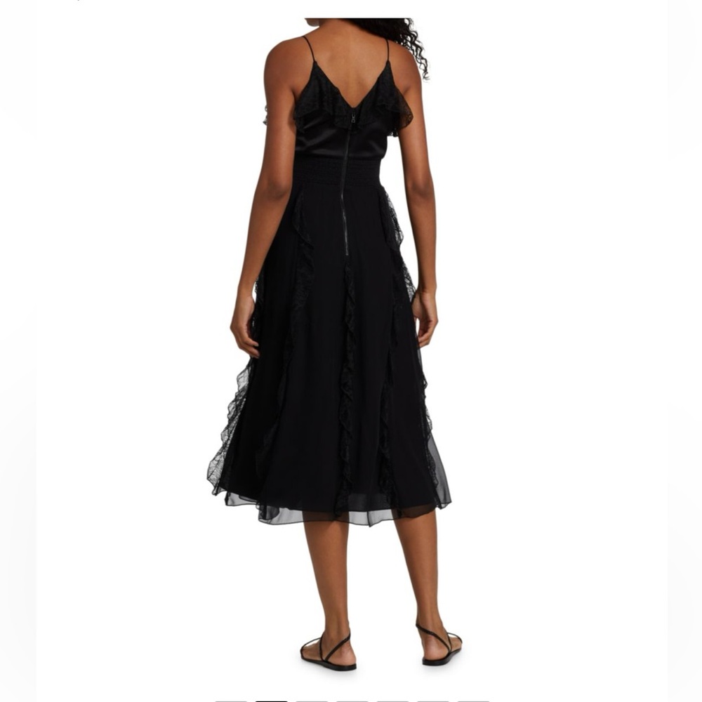 Alice + Olivia MCGUIRE RUFFLE SLIT MIDI - Picture 2 of 14